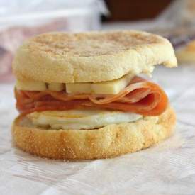 Ham and Pepper Jack Breakfast Sandwiches
