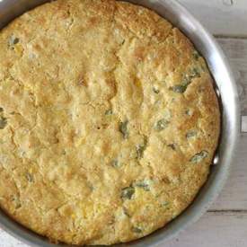 Jalapeno Cheese Cornbread in Skillet