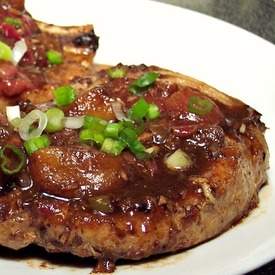 Plum Peachy Seared Pork Chops