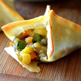 Baked Vegetable Pot Pie Wontons