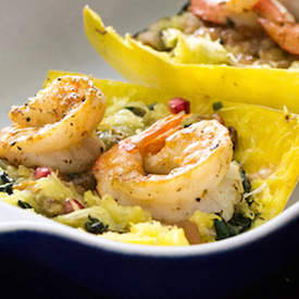 Spaghetti Squash & Pears and Shrimp