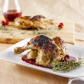 Cornish Game Hen with Cranberry Thyme Sauce