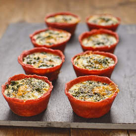 beetroot, kale and blue cheese tartlets