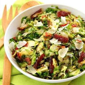 Brussels Sprouts with Bacon, Parmesan and Dates
