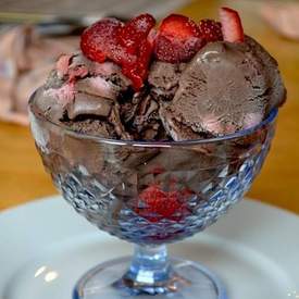 Dark Chocolate Strawberry Ice Cream