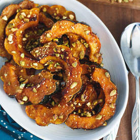 Ginger Miso Roasted Acorn Squash