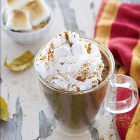 PUMPKIN HOT CHOCOLATE WITH TOASTED MARSHMALLOWS