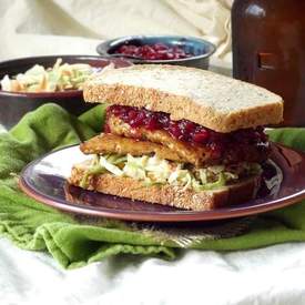 Vegan Thanksgiving Leftovers and Tempeh Sandwich