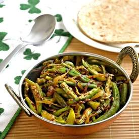 Bhindi Do Pyaza - Okra Onion Stir Fry