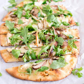 Mushroom Arugula Flatbread Pizza