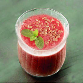 High Protein Strawberry Flax Seed Smoothi
