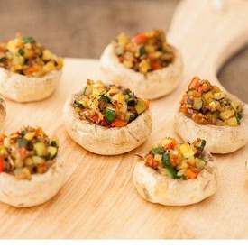 Vegetarian stuffed mushrooms