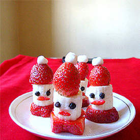 Strawberry Banana Santa Hats