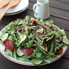 Zucchini, French Bean & Semi-Dried Tomato Salad wi