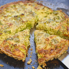 leek tart with hazelnut crust