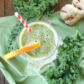 Citrus Ginger Kale Smoothie With Kombucha