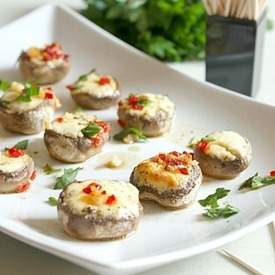 Boursin stuffed mushrooms