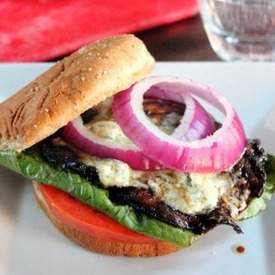 Portobello Mushroom Black and Blue Burger