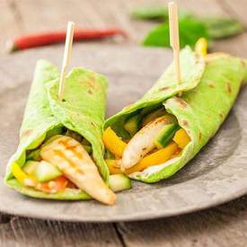 Home-made spinach tortillas