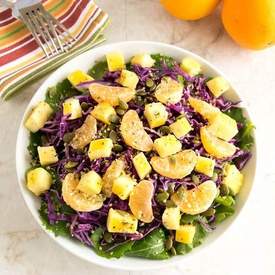 Healthy baked orange paneer salad