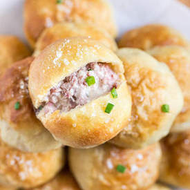 Reuben Stuffed Pretzel Bombs