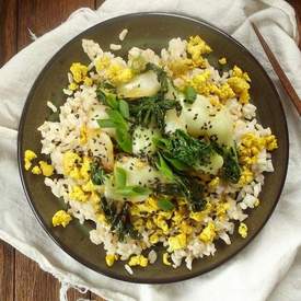 Baby Bok Choy Stir Fry With Tofu Scramble