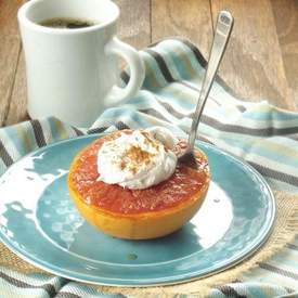 Broiled Grapefruit with Whipped Coconut Cream