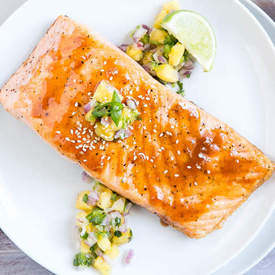 Salmon with Sweet Sriracha Glaze