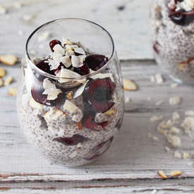 Cherry Coconut Almond Chia Seed Pudding