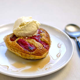rhubarb tart with star anise ice cream