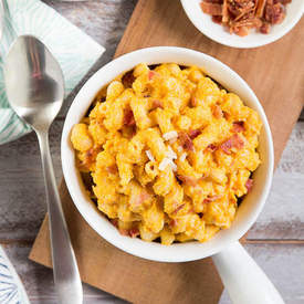 Skinny Butternut Squash & Bacon Mac n' Cheese