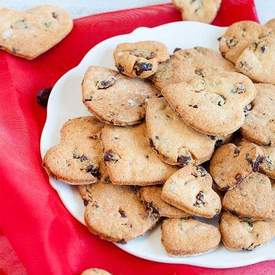 Heart shaped cranberry cookies