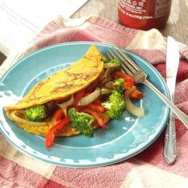 Veggie Stuffed Vegan Omelet