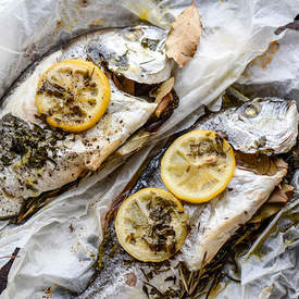 Gilthead sea bream with herbs