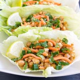 Tofu Chickpeas Lettuce Wraps