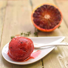 blood orange and thyme sorbet