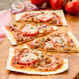 Sausage Onion Flatbread Pizza