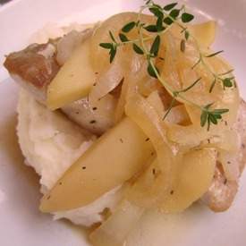 Pork Chops with Brandied Apples and Onions