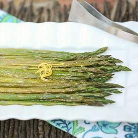 Roasted Asparagus with Mustard Balsamic Vinaigrett