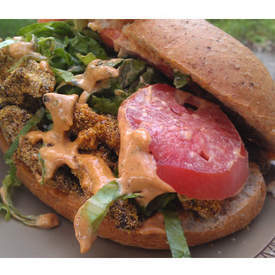 New Orleans Cajun Po'Boy Sandwich with Remoulade S