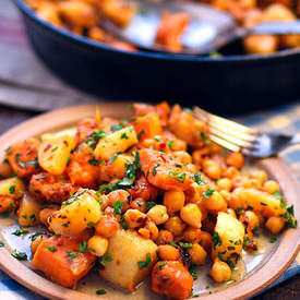 sweet potato, turnip and chickpea hash