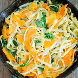 Kale Squash Mushroom pasta