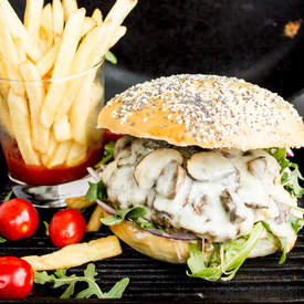 Mushroom Swiss cheese burgers