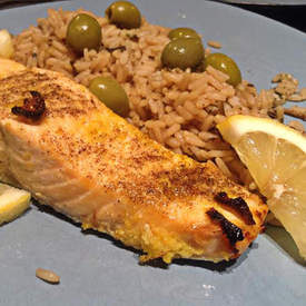 Broiled Salmon with Lemon Garlic Rub