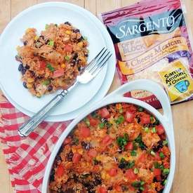 Cheesy Salsa Chicken and Couscous Casserole