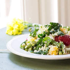 Baby Bok Choy Couscous with Mangoes