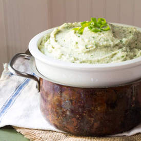 Mashed Celery Root with Blue Cheese and Watercress