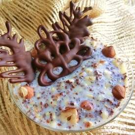 Dessert hazelnut, cognac and dark chocolate