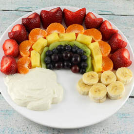 Rainbow Fruit Tray and Fruit Dip