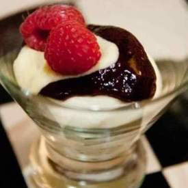 White Chocolate Mousse With Raspberry Compote